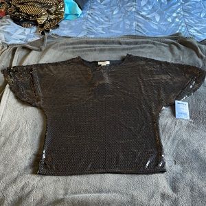 Black Sequined Top NWT